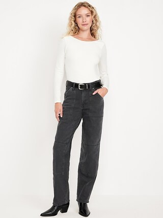 High-Waisted OG Loose Utility Jeans | Old Navy (US)