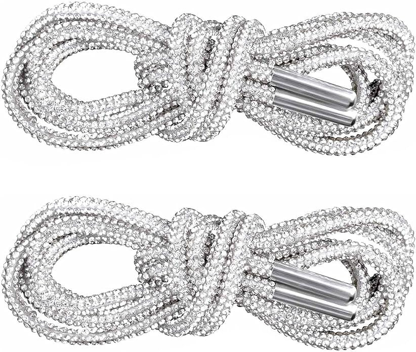 PAGOW 1 Pair Rhinestone Shoe Laces, Round Glitter ShoeLaces for Sneakers, Crystal Bling Diamond R... | Amazon (US)