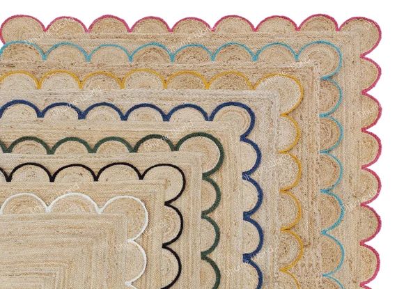 Natural Jute Scalloped Rug Bohemian Scallop Rug Natural Jute | Etsy | Etsy (US)