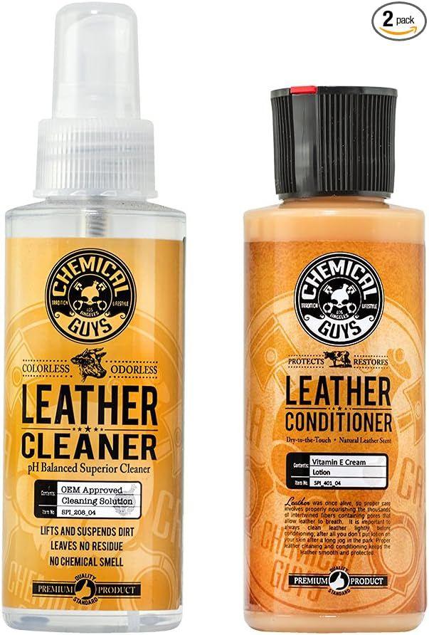 Chemical Guys Leather Cleaner and Conditioner Complete Leather Care Kit (4 Ounce) (2 Items) | Amazon (US)