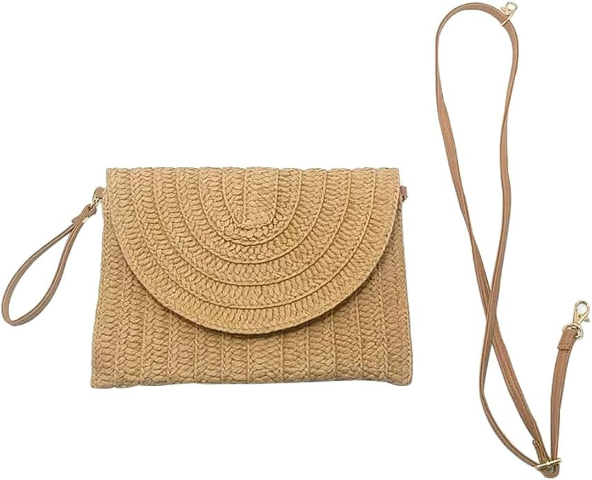 1pcs Purses for Women Clutch Purses for Women Straw Handbag Straw Shoulder Bag Straw Crossbody Ba... | Amazon (US)