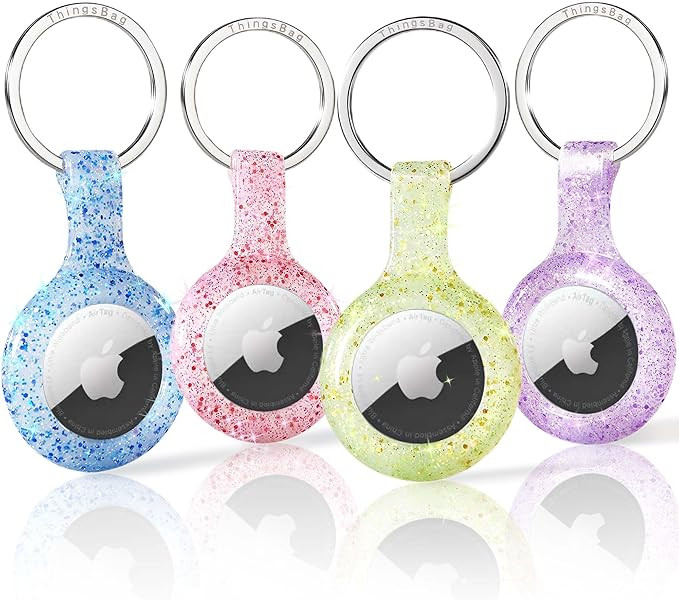 ThingsBag Apple AirTags 4 Pack Case Keychain Silicone Apple Air Tags Holder Item Finders Accessor... | Amazon (US)