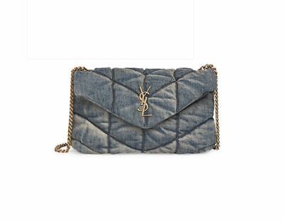 Sold Out NIB Saint Laurent Loulou Puffer Denim Shoulder Bag Mini Vintage Quilted | eBay US