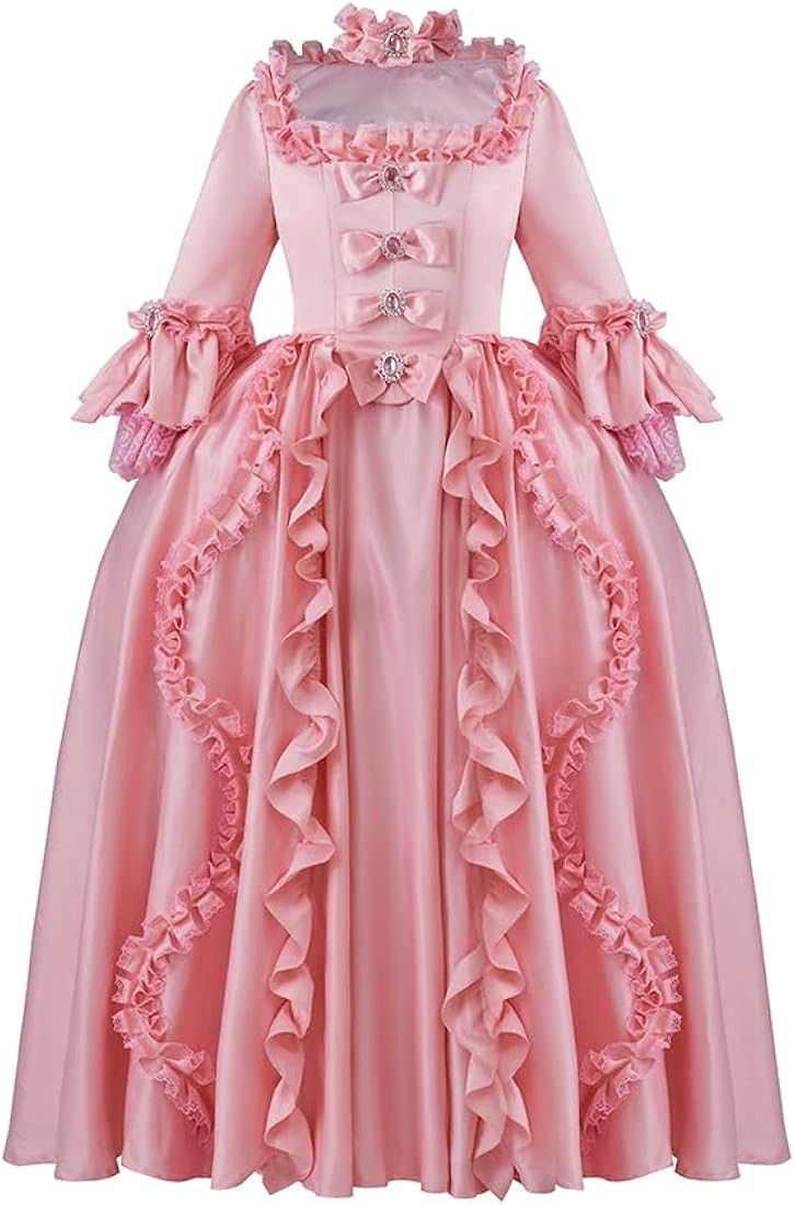 MelangCos Women's 18th Century Rococo Costume Marie Antoinette Pink Princess Dress Court Ball Gow... | Amazon (US)