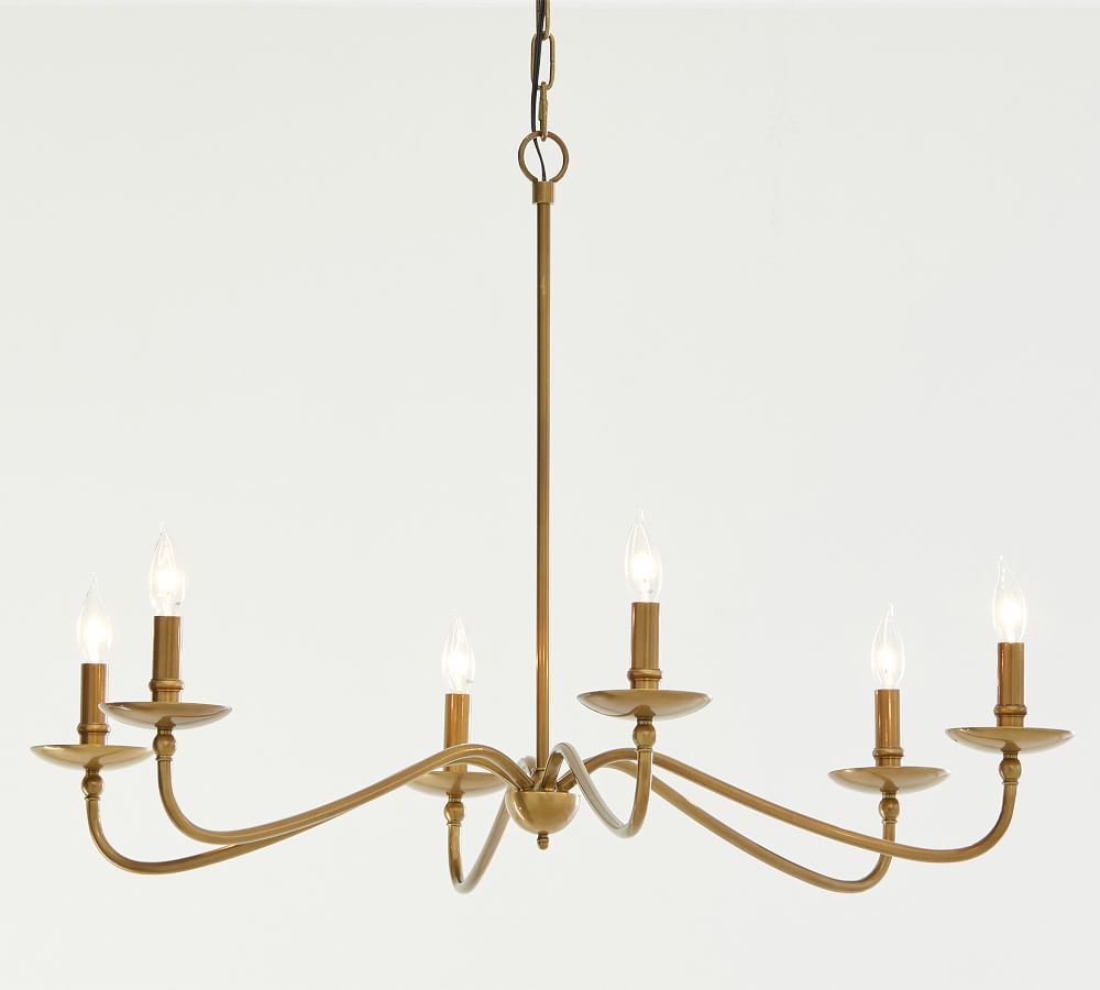 Lucca Iron Chandelier, Brass, Small | Pottery Barn (US)
