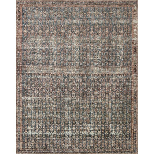 Billie BIL-02 Ocean/Brick Printed Area Rug | Rugs Direct