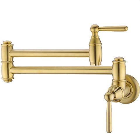 Avola Wall Mount Pot Filler Faucet,Brass Gold Pot Filler,Resist Fingerprint Kitchen Sink Pot Fill... | Amazon (US)
