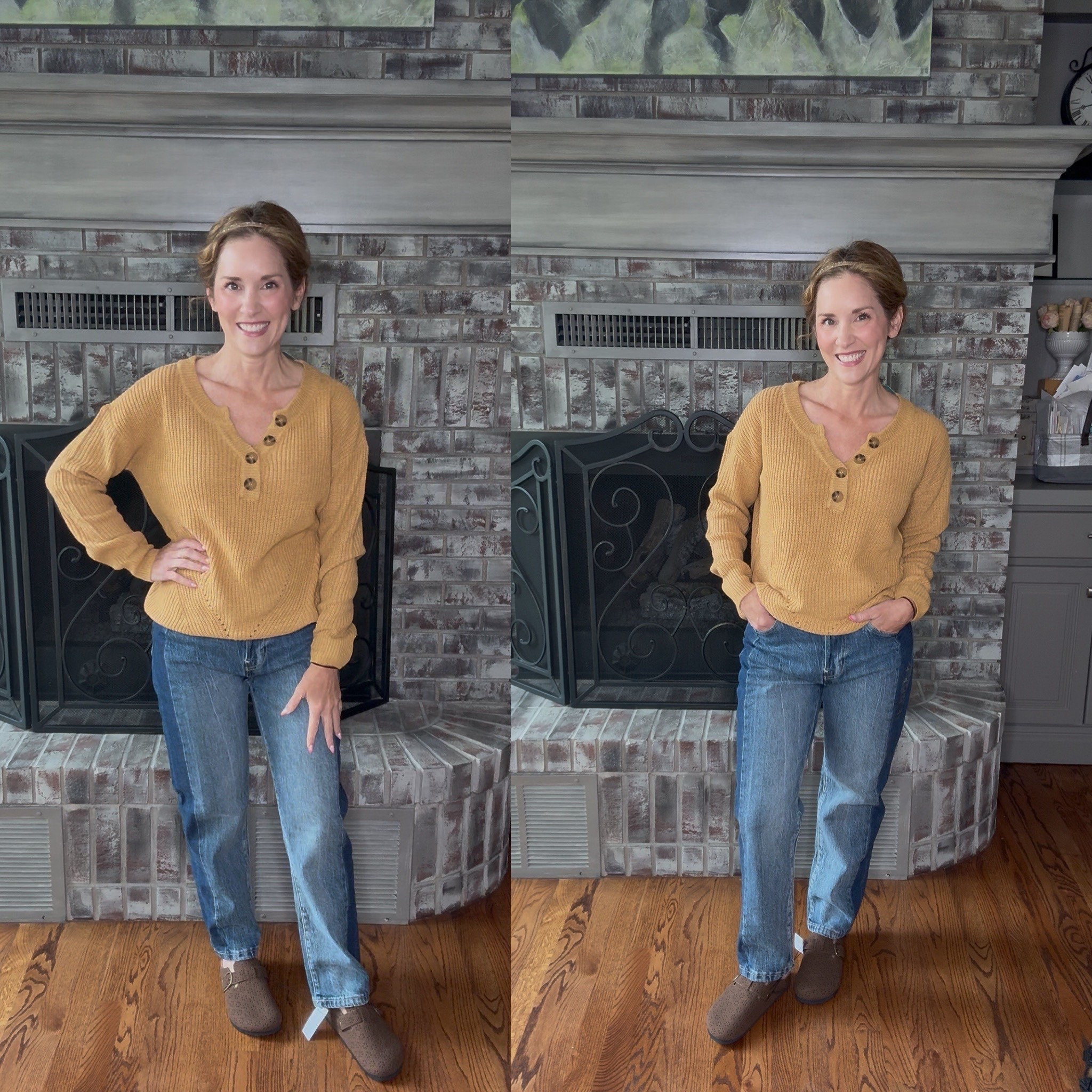 Trendy fall sweater and tapered ankle jeans that are midrise. True to size wearing a 4 slight stretch. 

Super cute  clogs perfect for fall. 

Wearing a small in sweater 

Crazy Busy Mama 
@Maurices 

#LTKOver40 #LTKSaleAlert #LTKShoeCrush