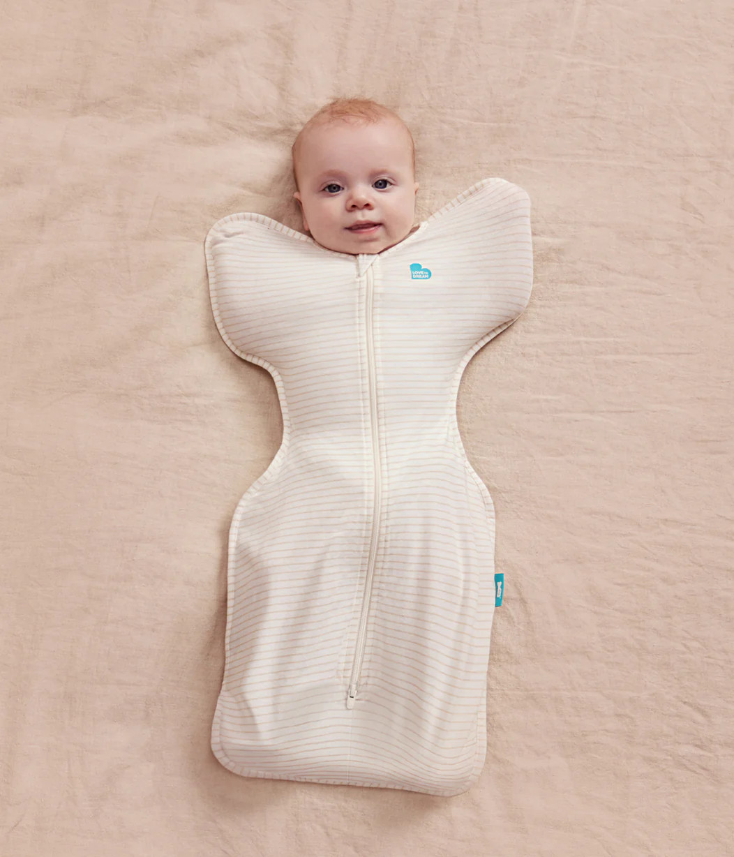 Swaddle Up\u2122 0.2 TOG Cotton Tan Breton Stripe | Love to Dream UK