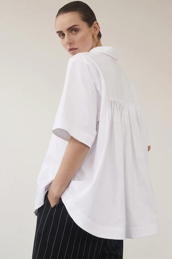 MABEL WHITE COTTON SHIRT | DISSH
