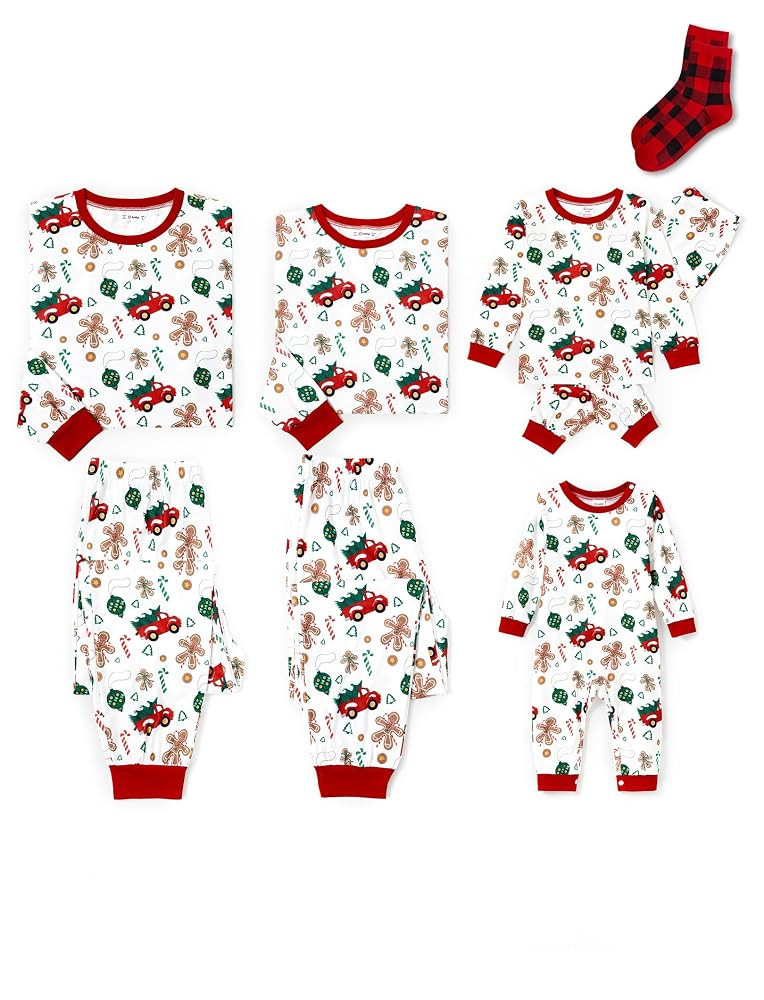 PATPAT Christmas Family Matching Pajama Sets Includes Christmas Socks - Perfect for Family Photos... | Amazon (US)