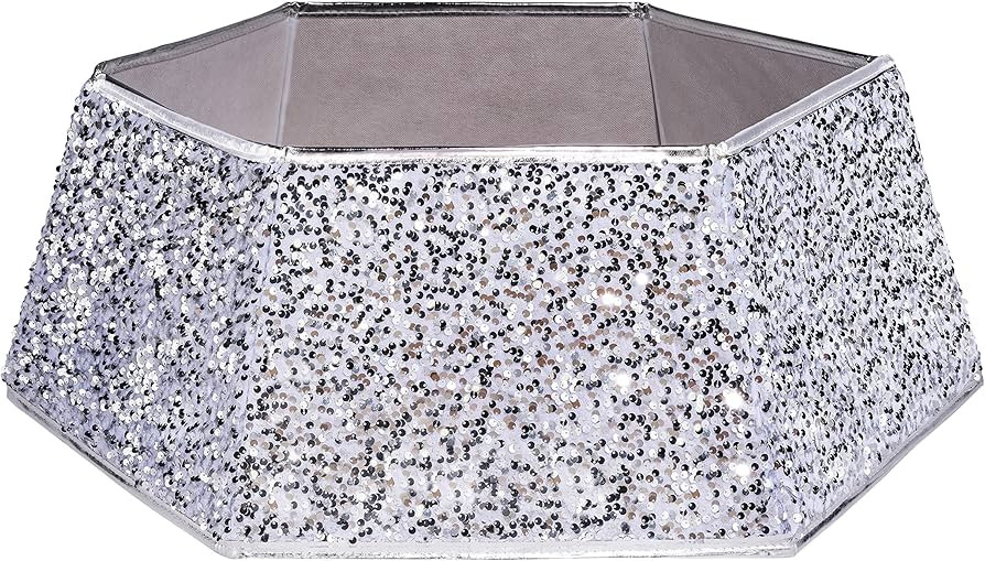 Amazon.com: Blissun Christmas Tree Collar, Sequin Christmas Tree Skirt, Foldable Christmas Tree R... | Amazon (US)