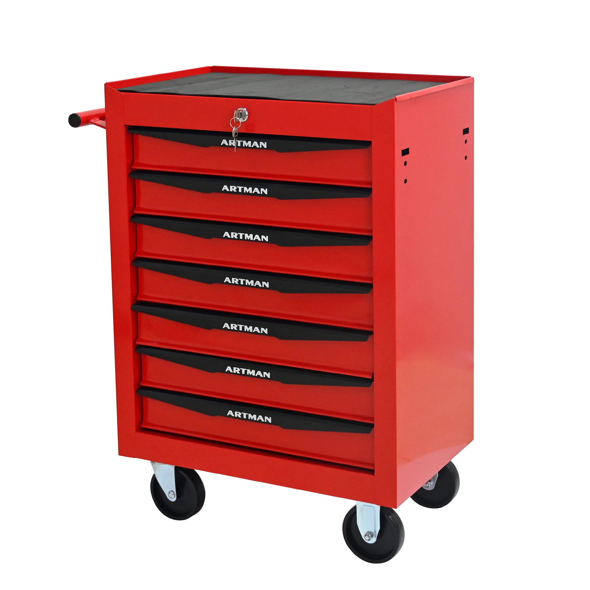 LUCKY ONE 20-in 7-Drawer Steel Rolling Tool Cabinet (Red) | LO-AR330493P | Lowe's