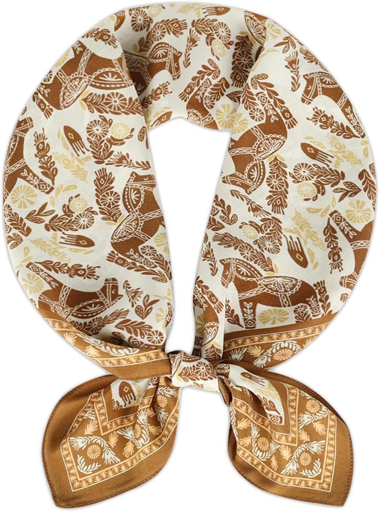 EXTREE 100% Pure Mulberry Silk Scarf Fashion Hair for Women Scarf Lightweight Square Neckerchief ... | Amazon (US)