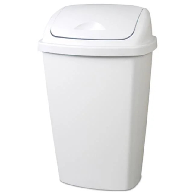 10888004 50 ltr. Swing Top Wastebasket Can, White | Walmart (US)