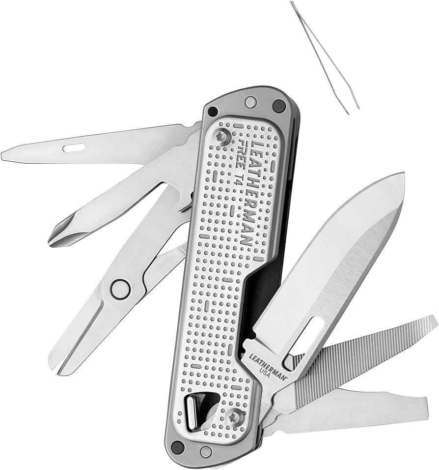LEATHERMAN, FREE T4 Multitool and EDC Knife with Magnetic Locking and One Hand Accessible, Made i... | Amazon (US)