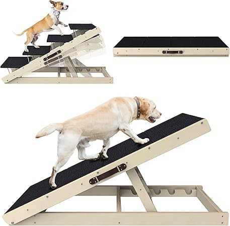 Dog Ramp, Adjustable Steps for High Bed, Folding Stairs Beds, Small & Large Dogs, Ramp Car with N... | Amazon (US)
