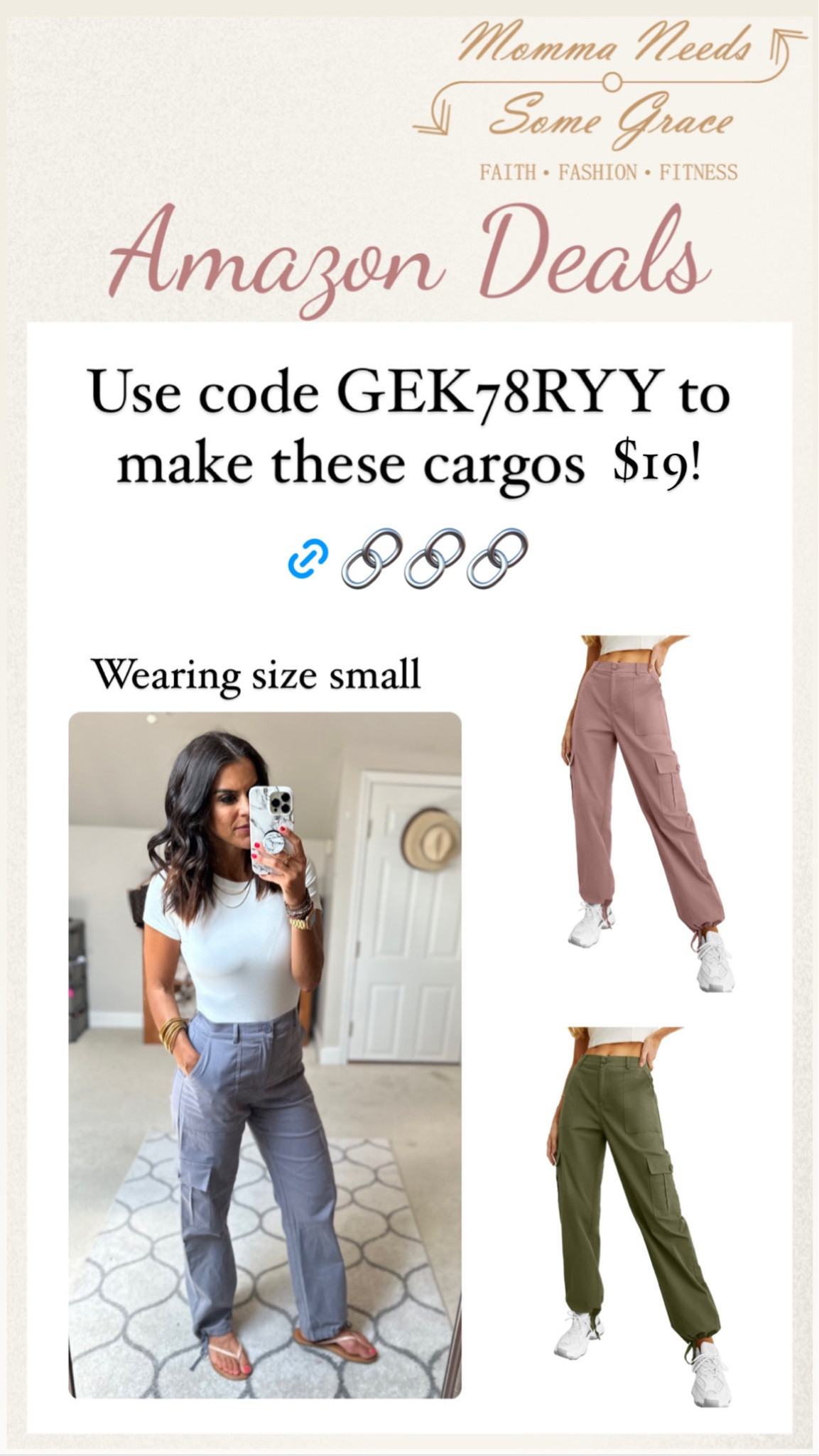 Amazon cargos on sale! Use code! Size small 

#LTKstyletip #LTKunder50 #LTKsalealert
