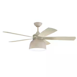 CRAFTMADE Ventura 52 in. Dual Mount Indoor/Outdoor Cottage White Ceiling Fan Integrated Light & R... | The Home Depot