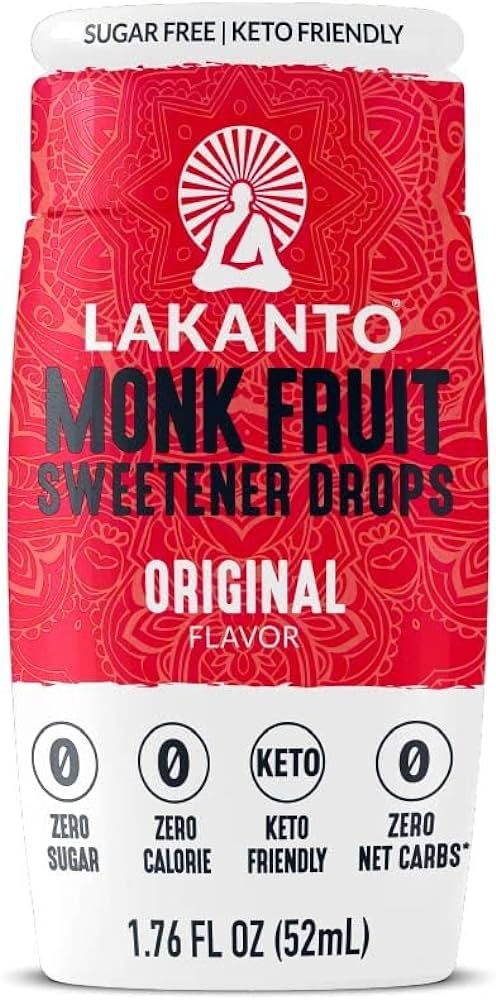 Lakanto Liquid Monk Fruit Extract Drops - Zero Calorie, Zero Sugar, Keto Drink Sweetener, Sugar S... | Amazon (US)