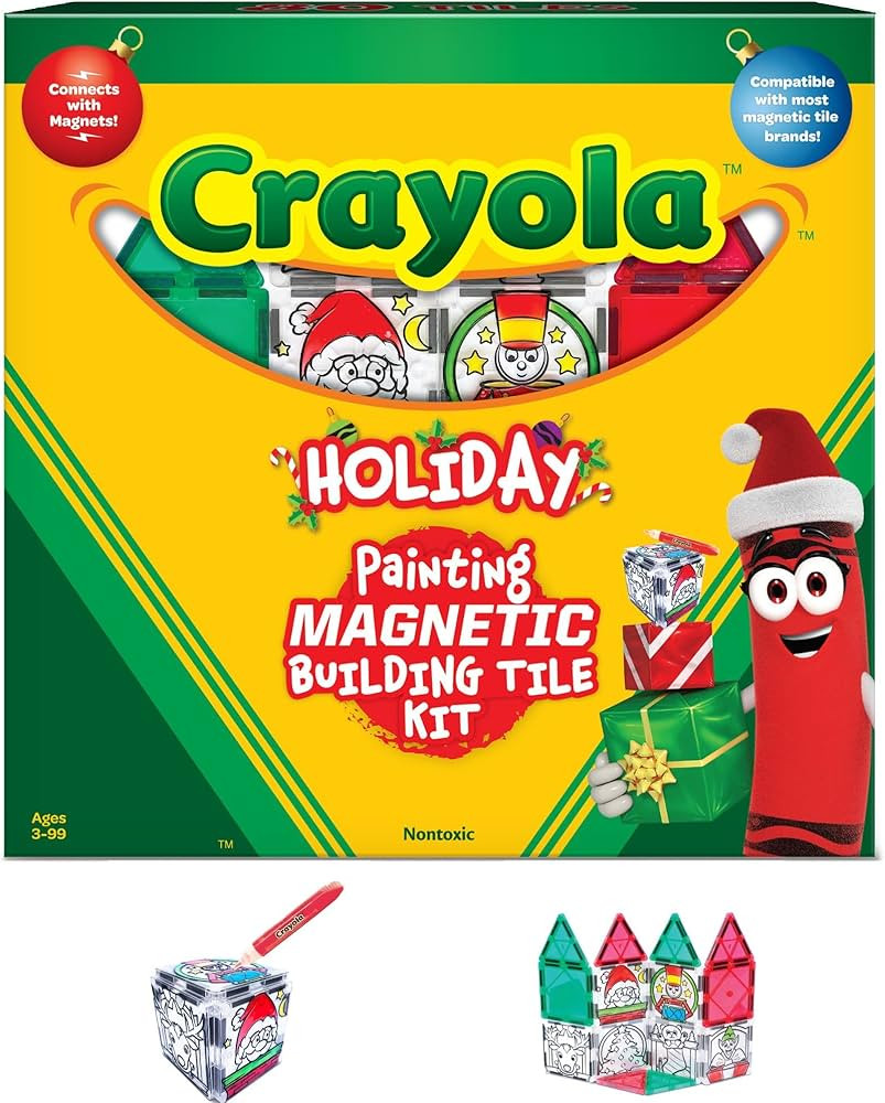 CreateOn Crayola PaintOn Holiday Magnetic Tiles, Magnetic Kids’ Building Toys, STEM Learning Tr... | Amazon (US)
