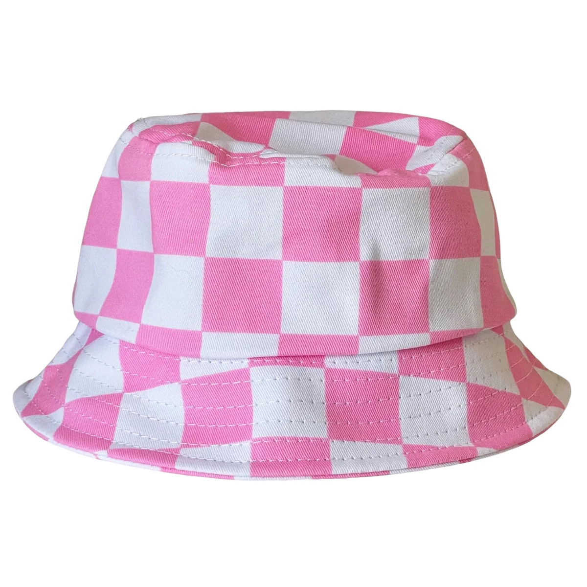 Kids Bucket Hat, Pink Checkerboard | SpearmintLOVE