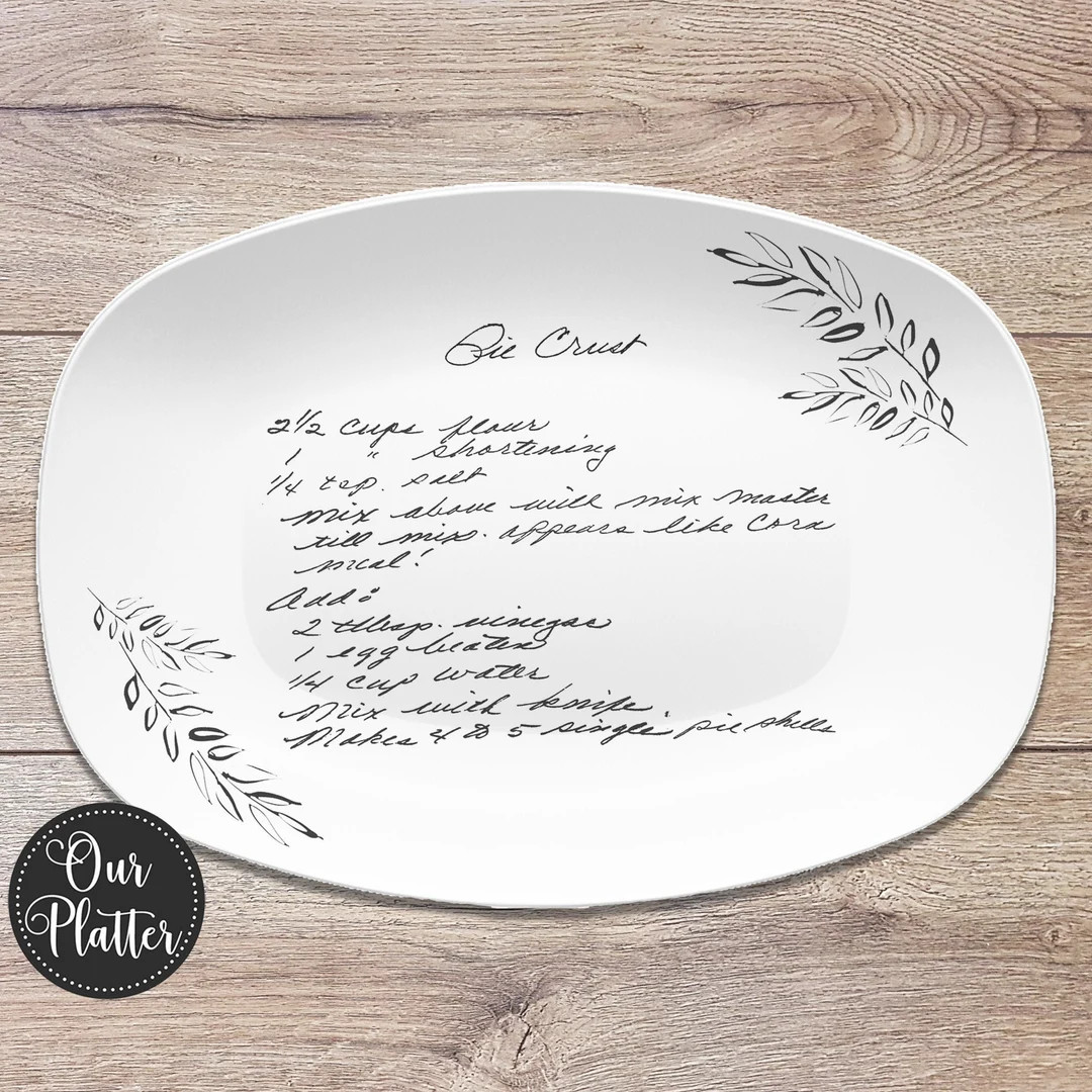 Handwritten Recipe Personalized Platter Dish | Keepsake Handwriting Recipe Plate | Recipe Card Tr... | Etsy (US)