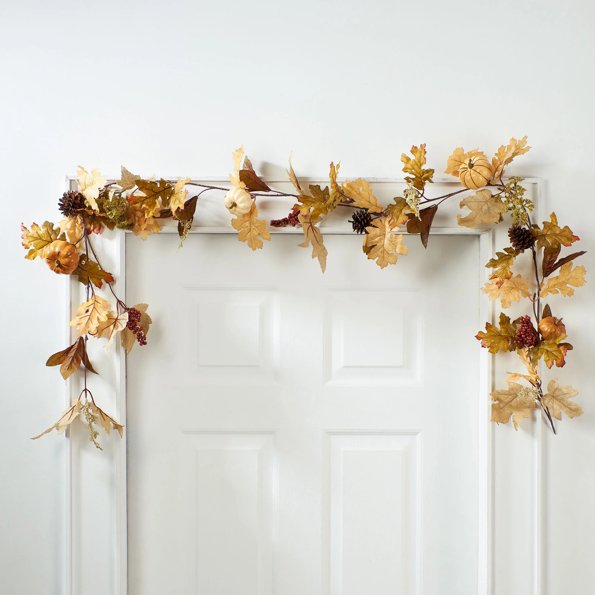 Way to Celebrate Harvest Artificial Tan Sunflower Pumpkin Glitter Decorative Garland, 6" Long | Walmart (US)