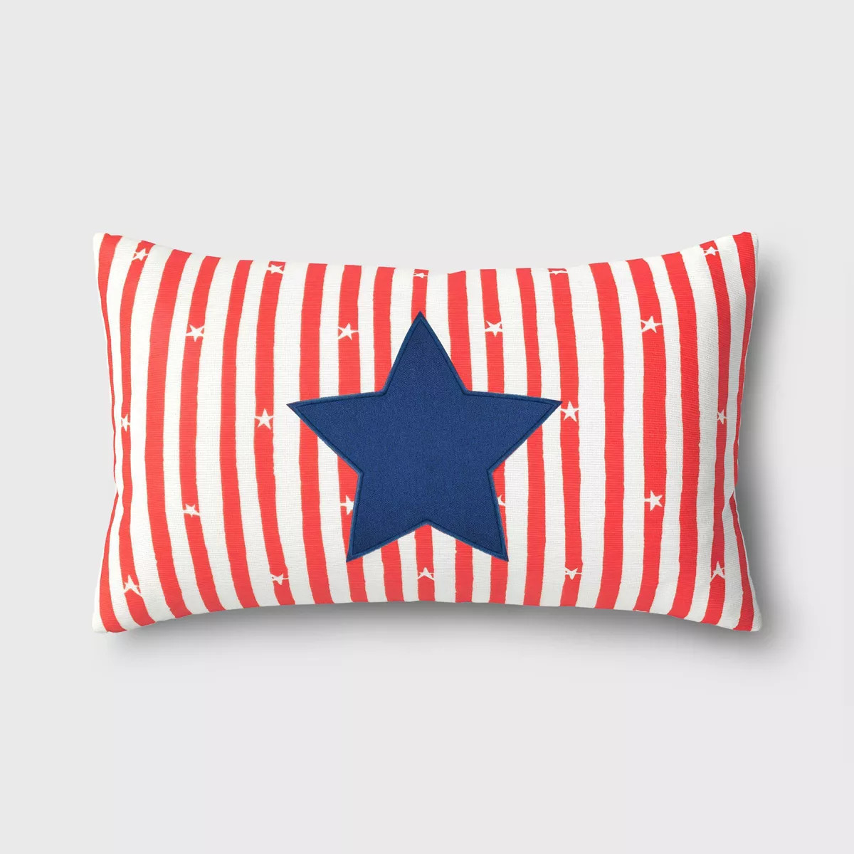 Star Applique Lumbar Throw Pillow White/Red - Sun Squad™ | Target
