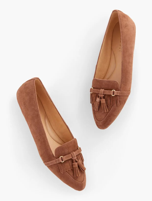 Francesca Tassel Driving Flats - Suede | Talbots