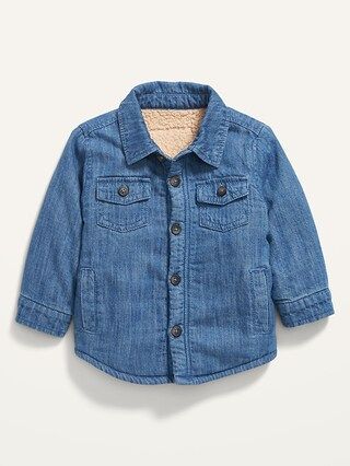 Unisex Chambray Sherpa-Lined Shacket for Baby | Old Navy (US)