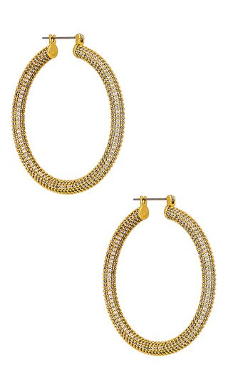 Pave Amalfi Hoops in Gold | Revolve Clothing (Global)