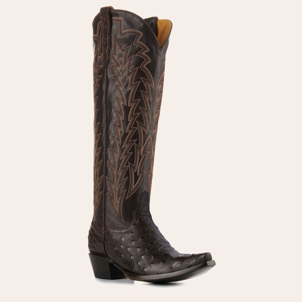 JRC & Sons Women’s Jacqueline Nicotine Full Quill Ostrich Snip Toe Tall Cowboy Boots | Cavender's