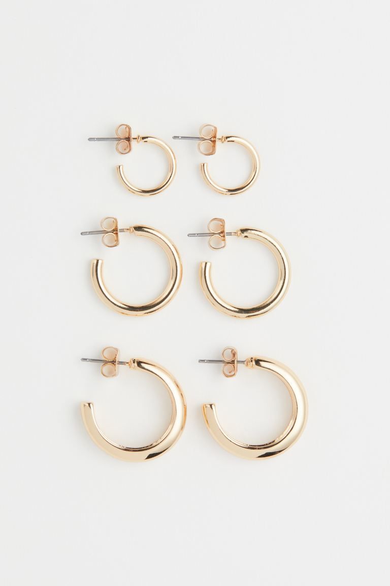 3 Pairs Hoop Earrings | H&M (US)