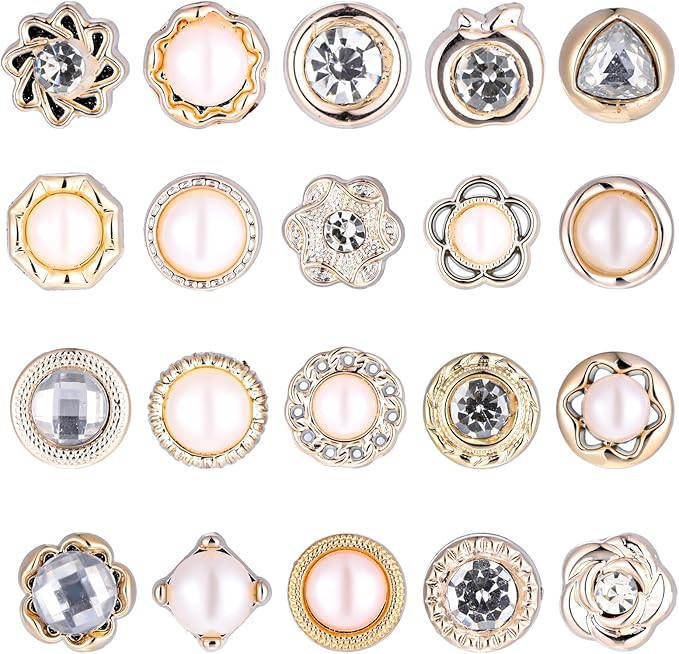 20 PCS Women Shirt Brooch Buttons No-Sew Invisible Pearl Brooch Buttons Cover Up Lapel Pins Blous... | Amazon (US)