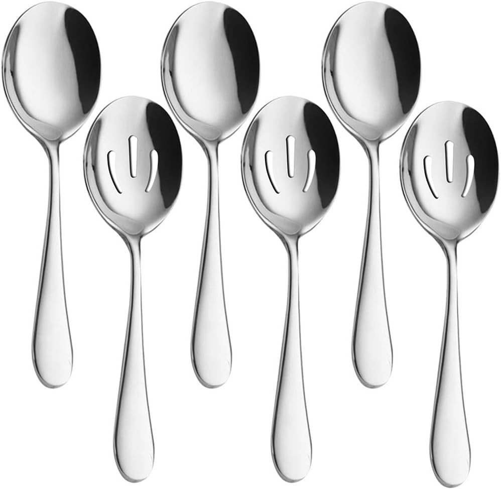 AOOSY Set of 6 Serving Spoons, Stainless Steel Serving Utensils for Buffet | Amazon (US)