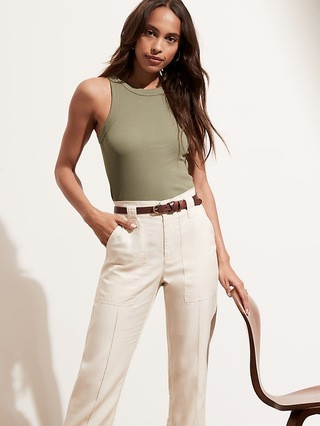 Petite Fitted Ribbed Tank | Banana Republic (US)