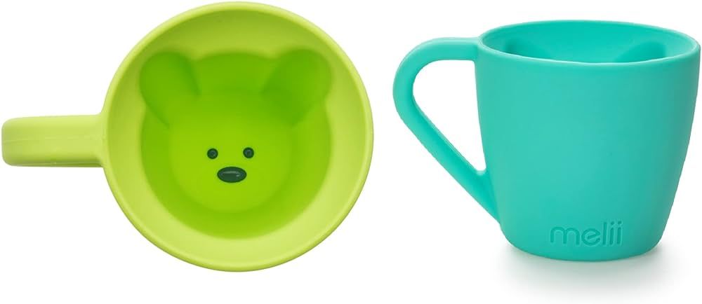 melii Silicone Bear Mug, Cup for Toddlers Kids and Children (Blue & Lime - 2 Pack) | Amazon (CA)