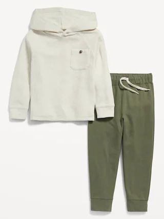 Long-Sleeve Hooded Thermal-Knit Top & Jogger Pants Set for Toddler Boys | Old Navy (US)