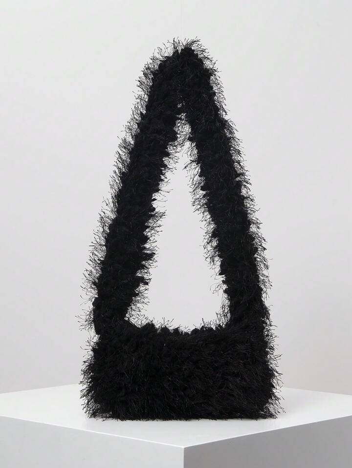 Solid Fluffy Soft Candy Color Satchel Bag, Autumn Y2K Style Women Shoulder Bags, Vacation Travel ... | SHEIN