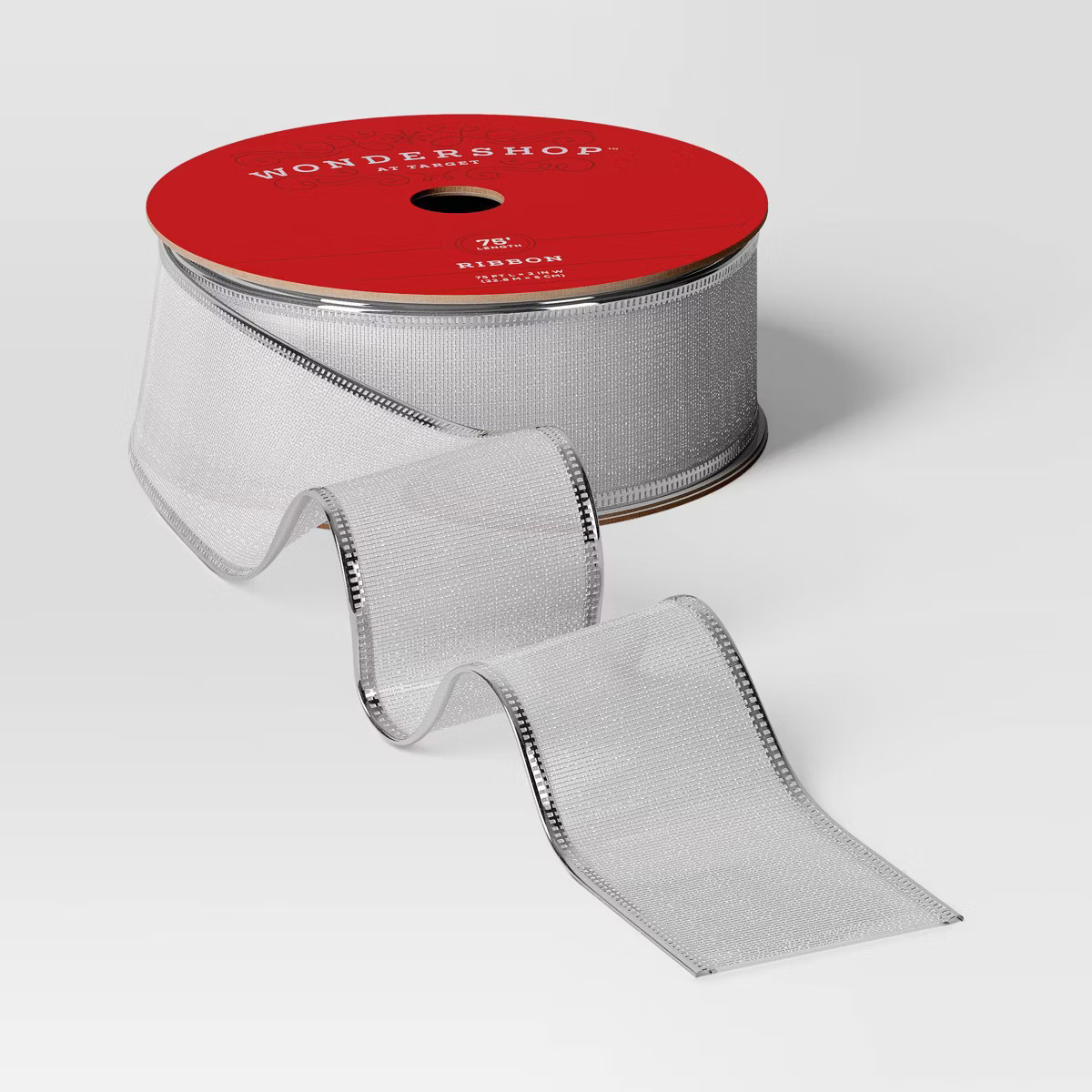 2" Sheer Metallic Christmas Ribbon 75' Silver - Wondershop™ | Target