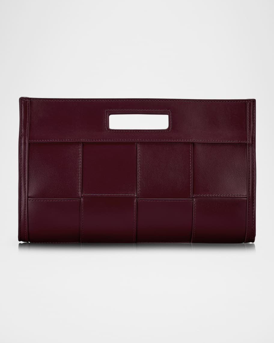Gigi New York Remy Woven Leather Clutch Bag | Neiman Marcus