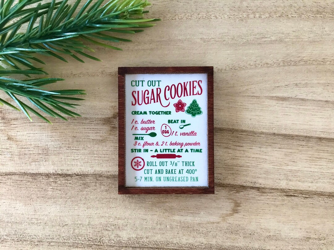 Wood Framed Miniature Sign | Tiered Tray Décor | Christmas Ornament Option - Cut Out Sugar Cooki... | Etsy (US)