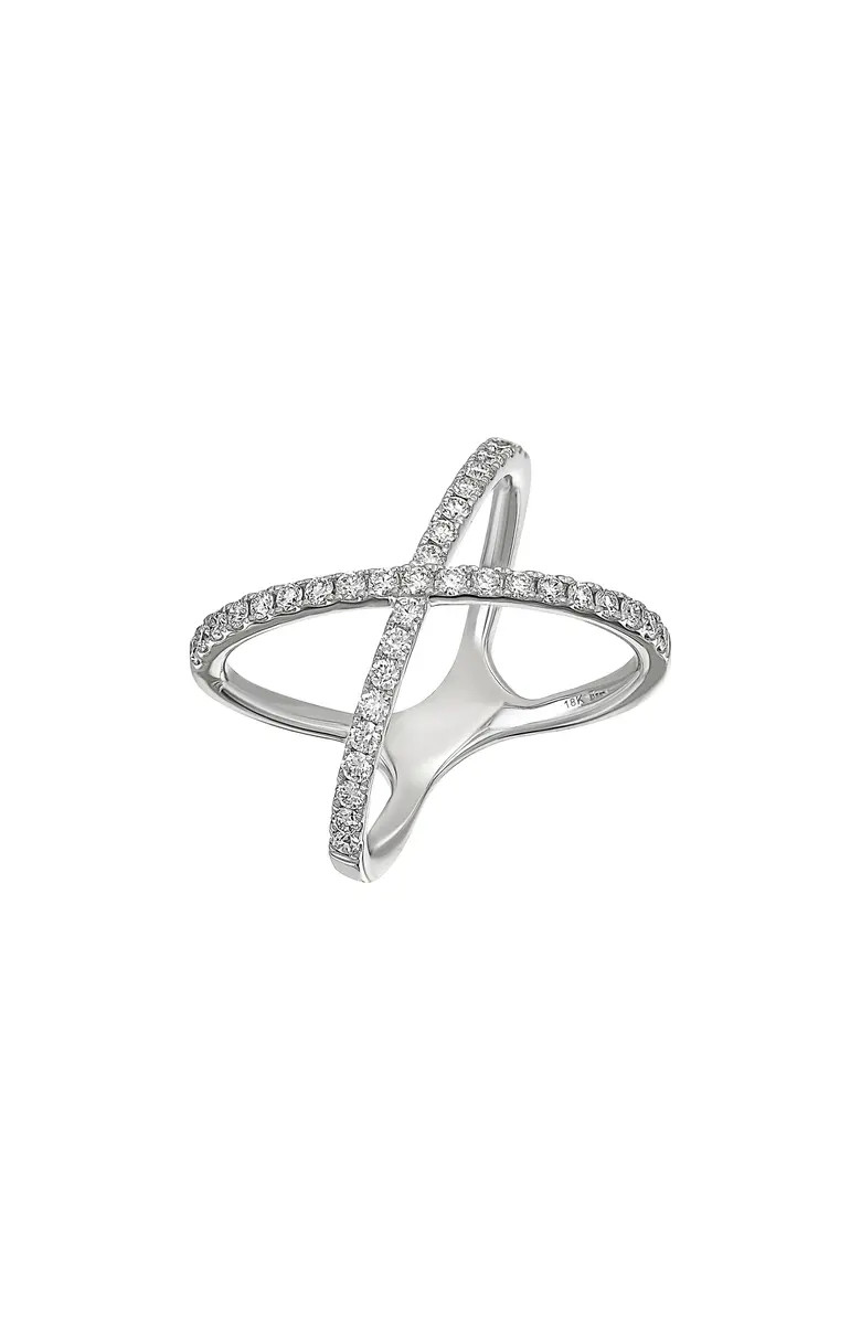 Audrey Diamond Crossover Ring | Nordstrom