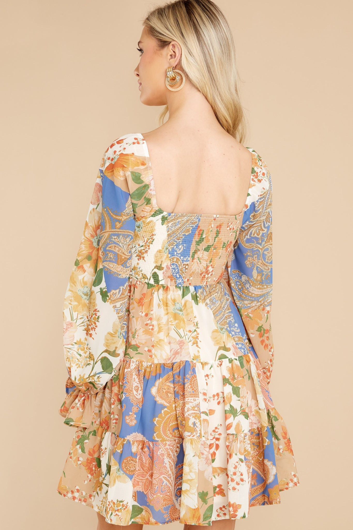 Natural Beauty Blue Multi Print Dress | Red Dress 