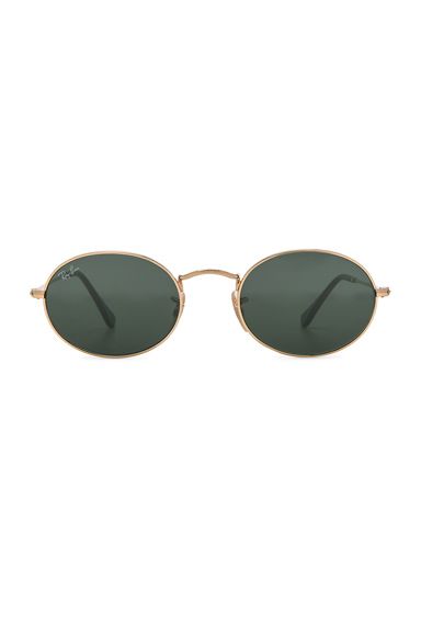 Ray-Ban Oval Flat Sunglasses in Green | FWRD 