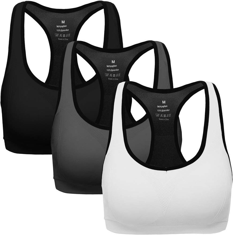 Women Racerback Sports Bras - Medium Impact Workout Gym Activewear Bra | Amazon (US)