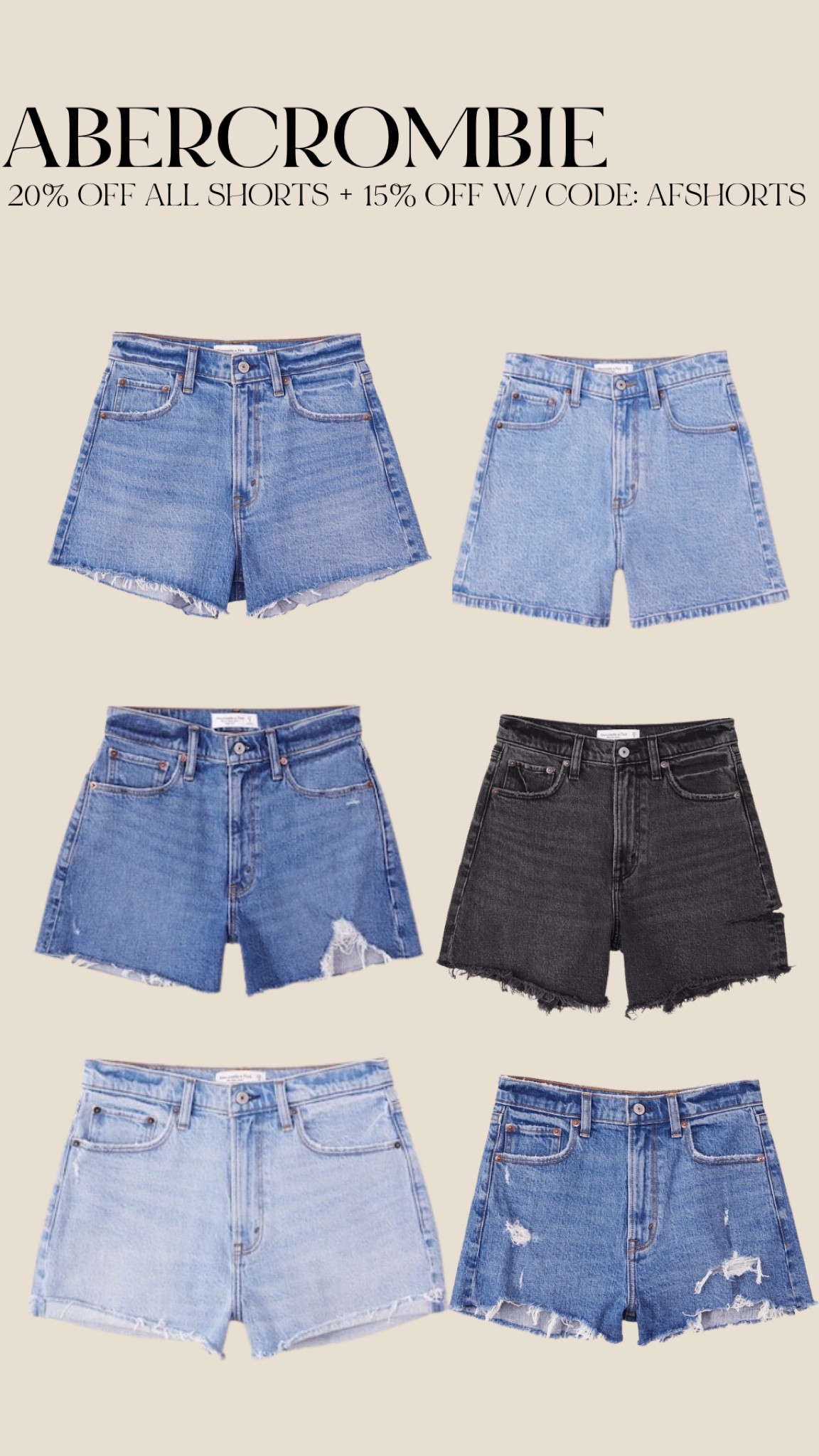 Abercrombie Short Sale! 20% off + an additional 15% off with code: AFSHORTS

i have the ripped mom shorts & love them! they would be perfect to wear at a country concert! 🤠

abercrombie, abercrombie shorts, jean shorts, ripped jean shorts, black jean shorts, mom shorts, 90’s trend shorts, high rise shorts, high waisted shorts

#LTKFind #LTKunder100 #LTKsalealert