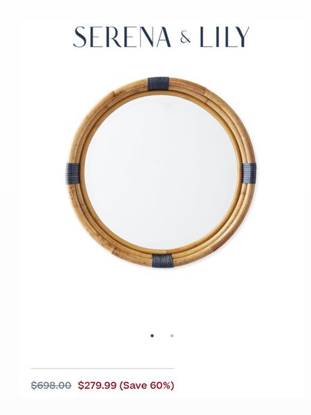 Serena and Lily round bamboo coastal mirror on sale