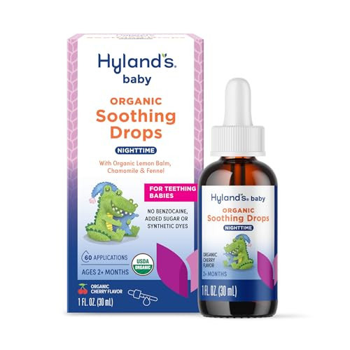 Hyland's Baby Organic Nighttime Soothing Drops for Oral Discomfort, 1 oz, Ages 2 Months and up, Organic Cherry Flavor | Amazon (US)
